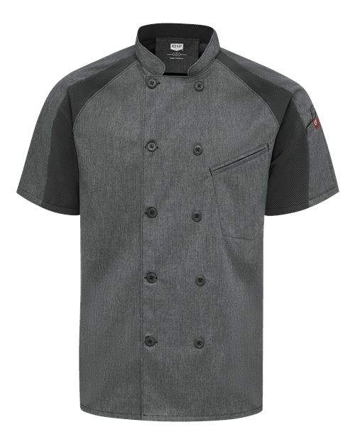 Chef Designs 052M - Charcoal Heather/ Charcoal/ Black Mesh