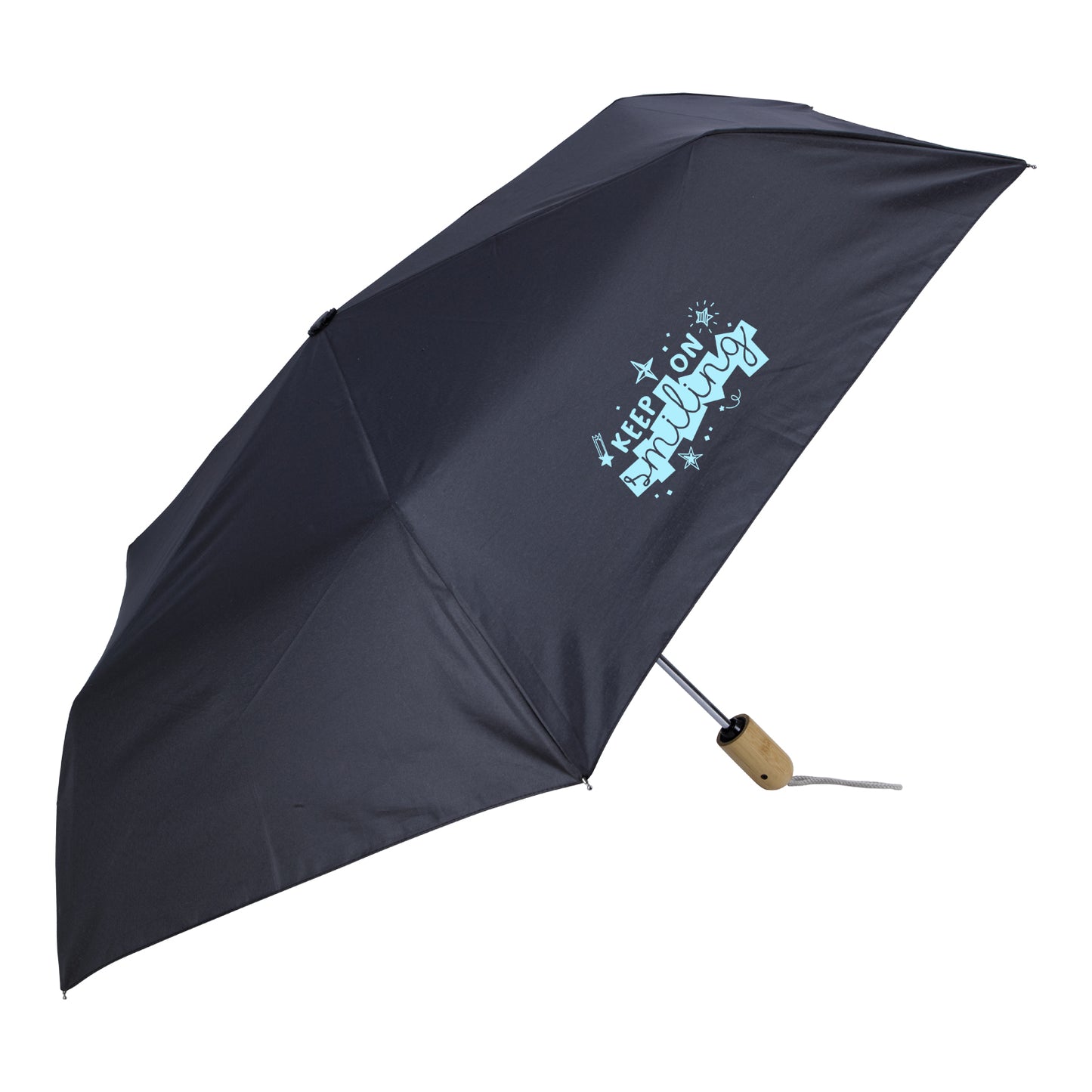 42" RPET Bamboo-Handled Auto-Open/Close Compact Umbrella