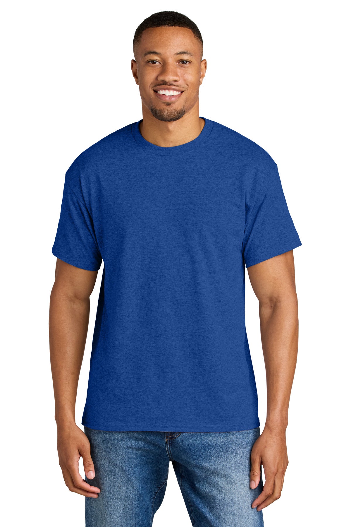 Gildan DryBlend 50 Cotton/50 Poly T-Shirt. 8000 - Heather Deep Royal