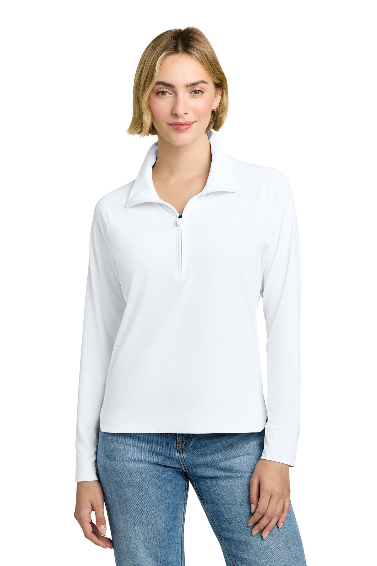 Brooks Brothers Women's Luxe Performance 1/4-Zip BB18215 - White