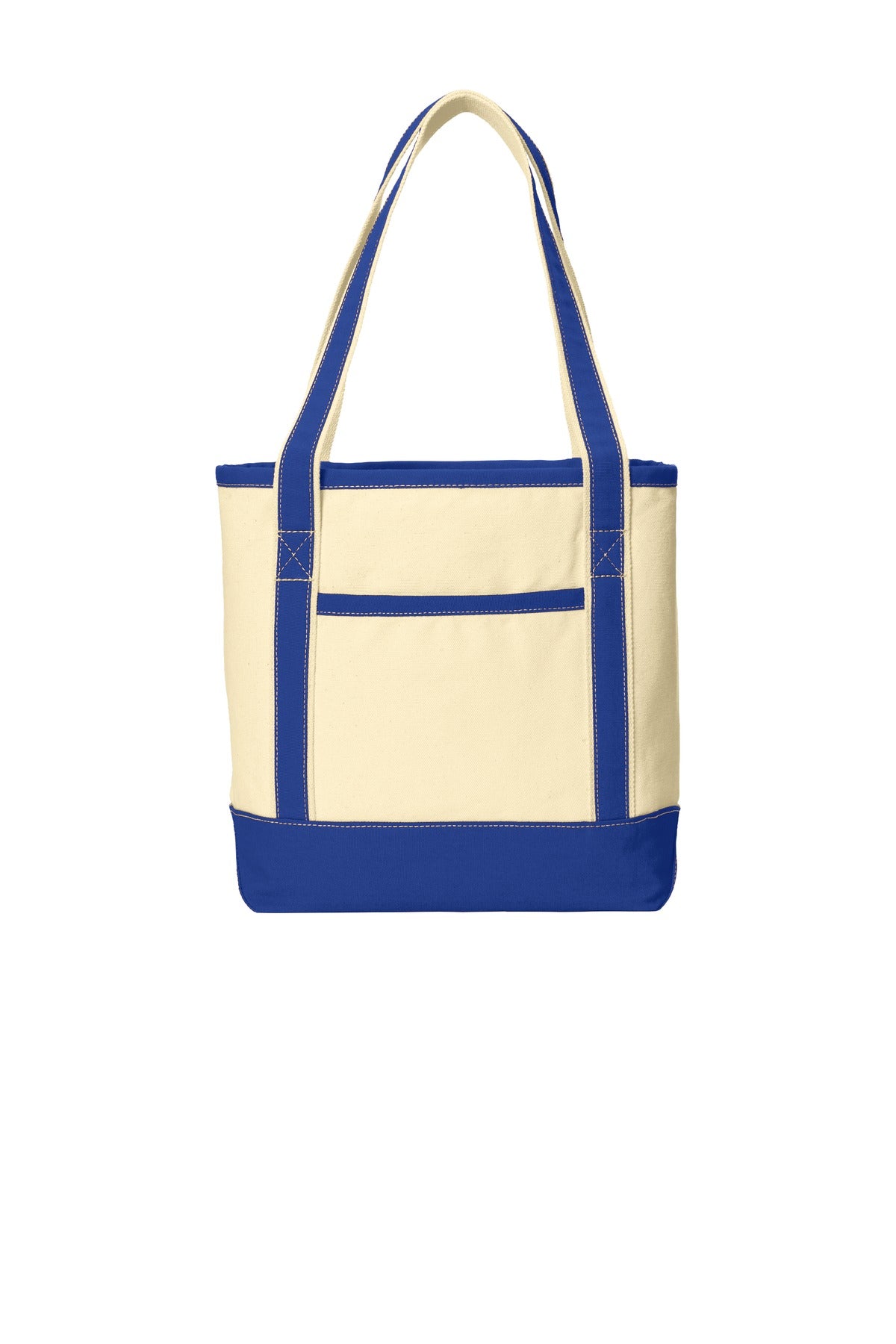 Port Authority Medium Cotton Canvas Tote. BG412 - Natural/ True Royal