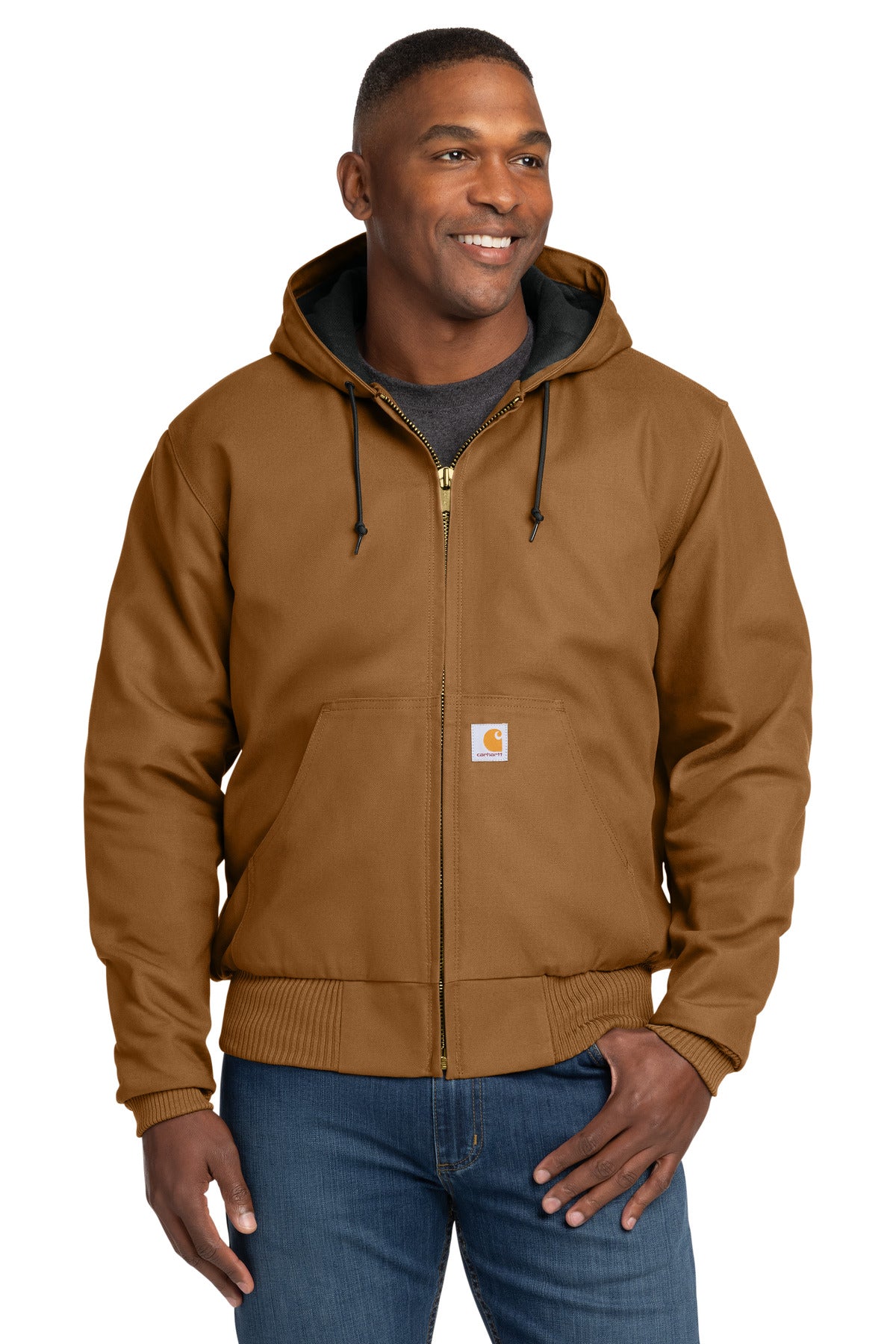 Carhartt Tall Quilted-Flannel-Lined Duck Active Jac. CTT106677 - Carhartt Brown