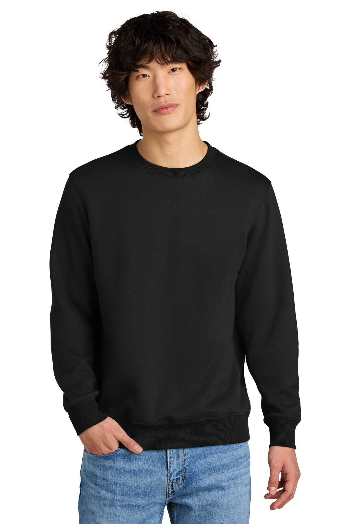 District Perfect Weight Fleece Crew DT1106 - Jet Black