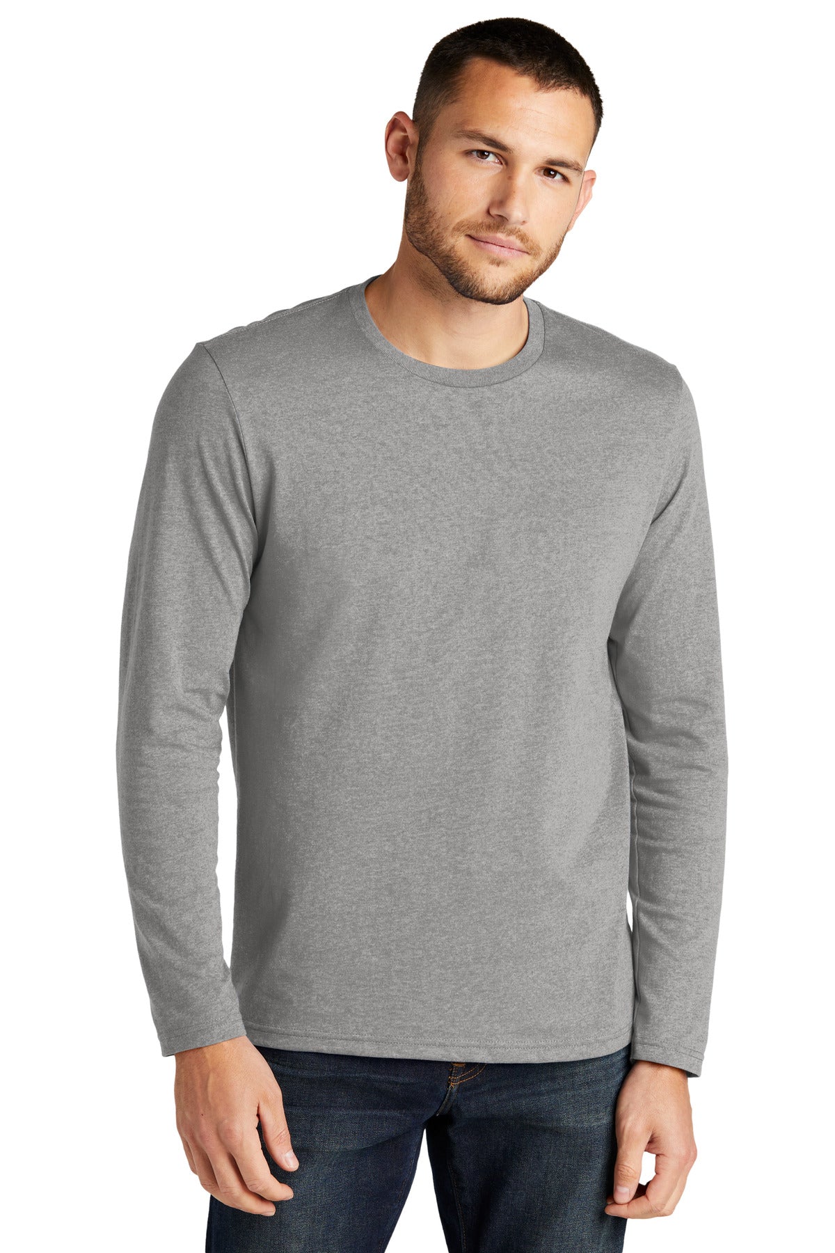 District Re-Tee Long Sleeve DT8003 - Light Heather Grey