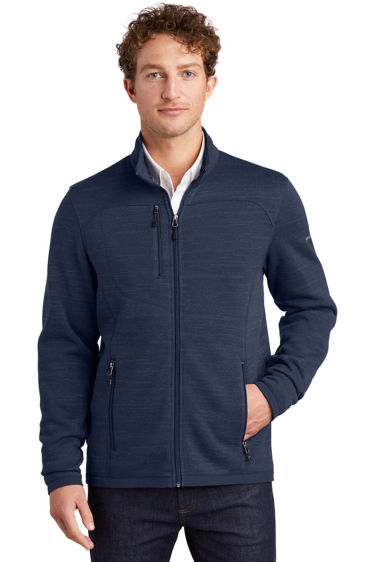 Eddie Bauer Sweater Fleece Full-Zip. EB250 - River Blue Navy Heather