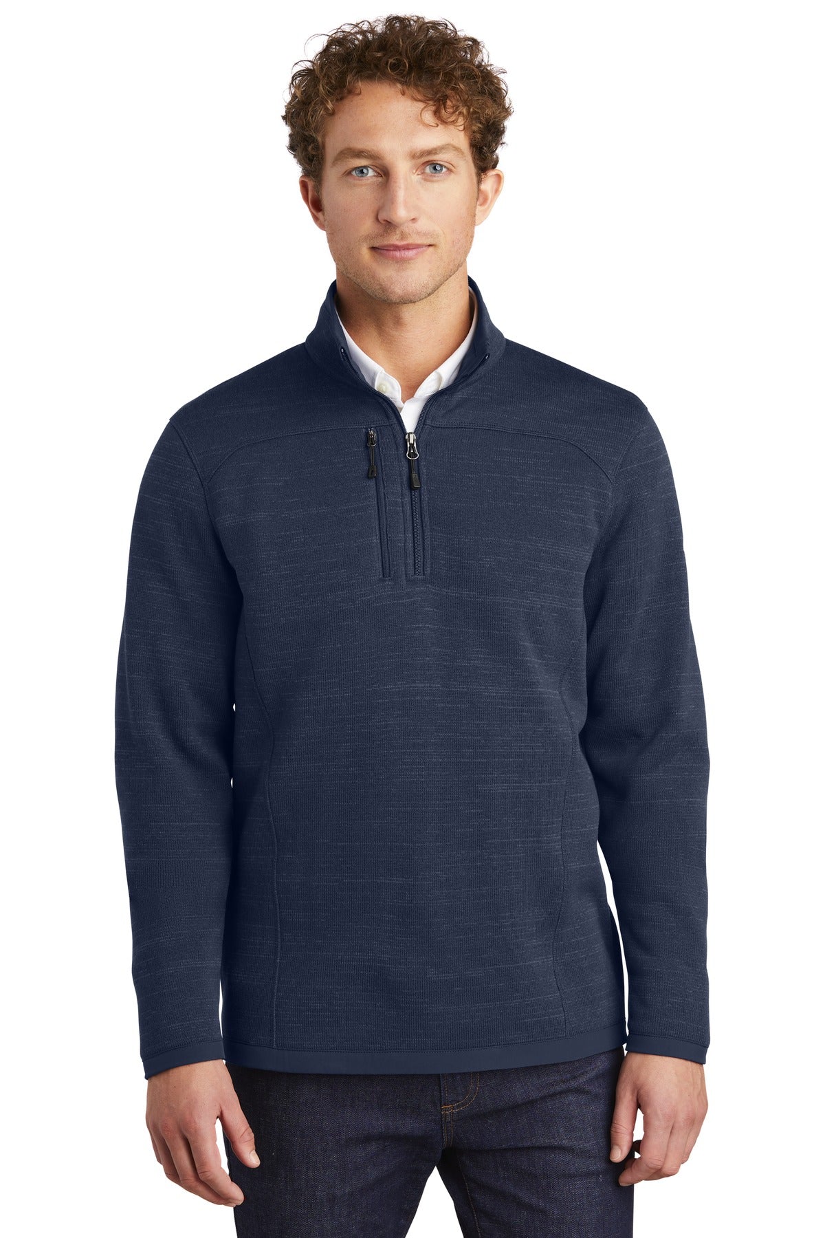 Eddie Bauer Sweater Fleece 1/4-Zip. EB254 - River Blue Navy Heather
