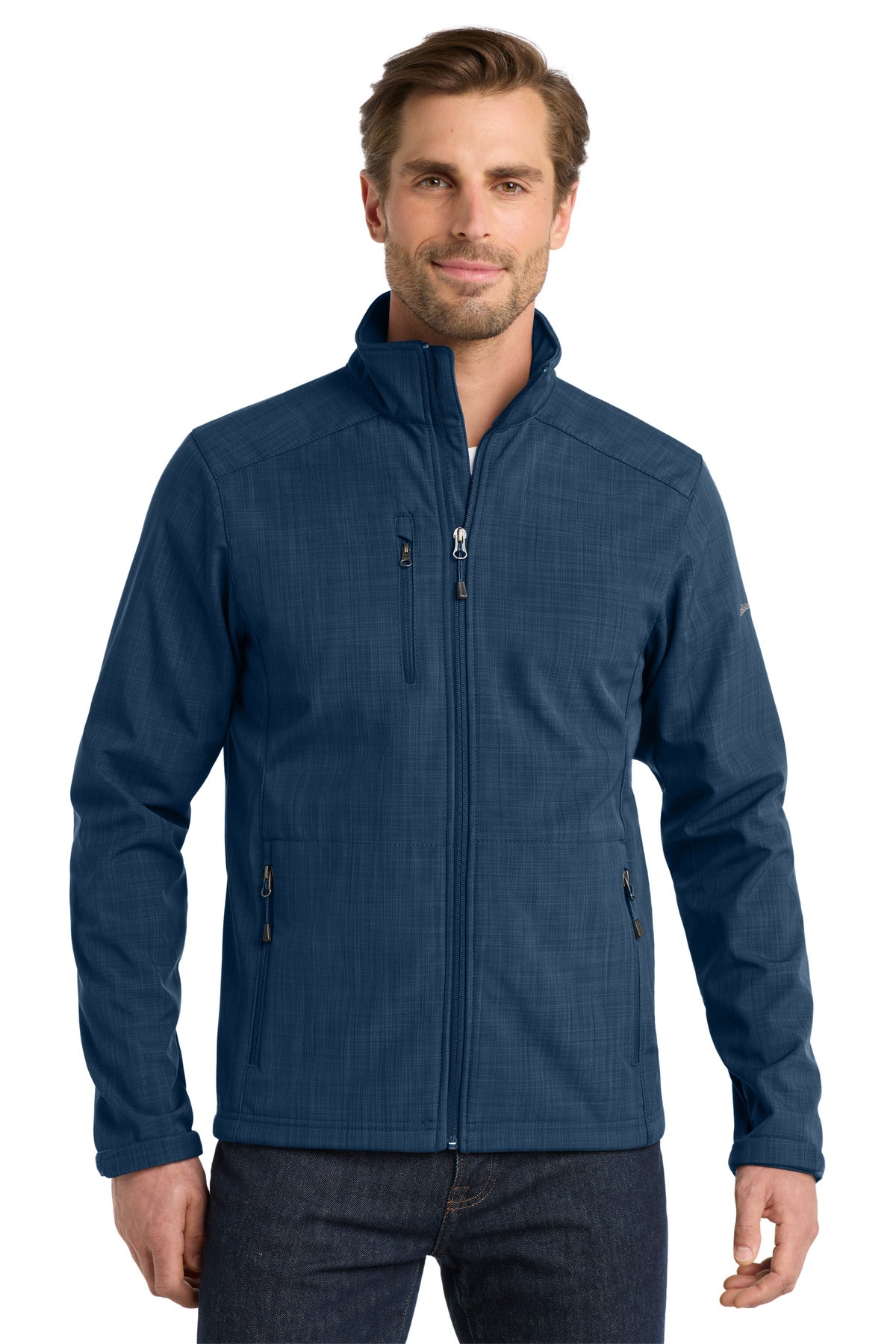 Eddie Bauer Shaded Crosshatch Soft Shell Jacket. EB532 - Blue