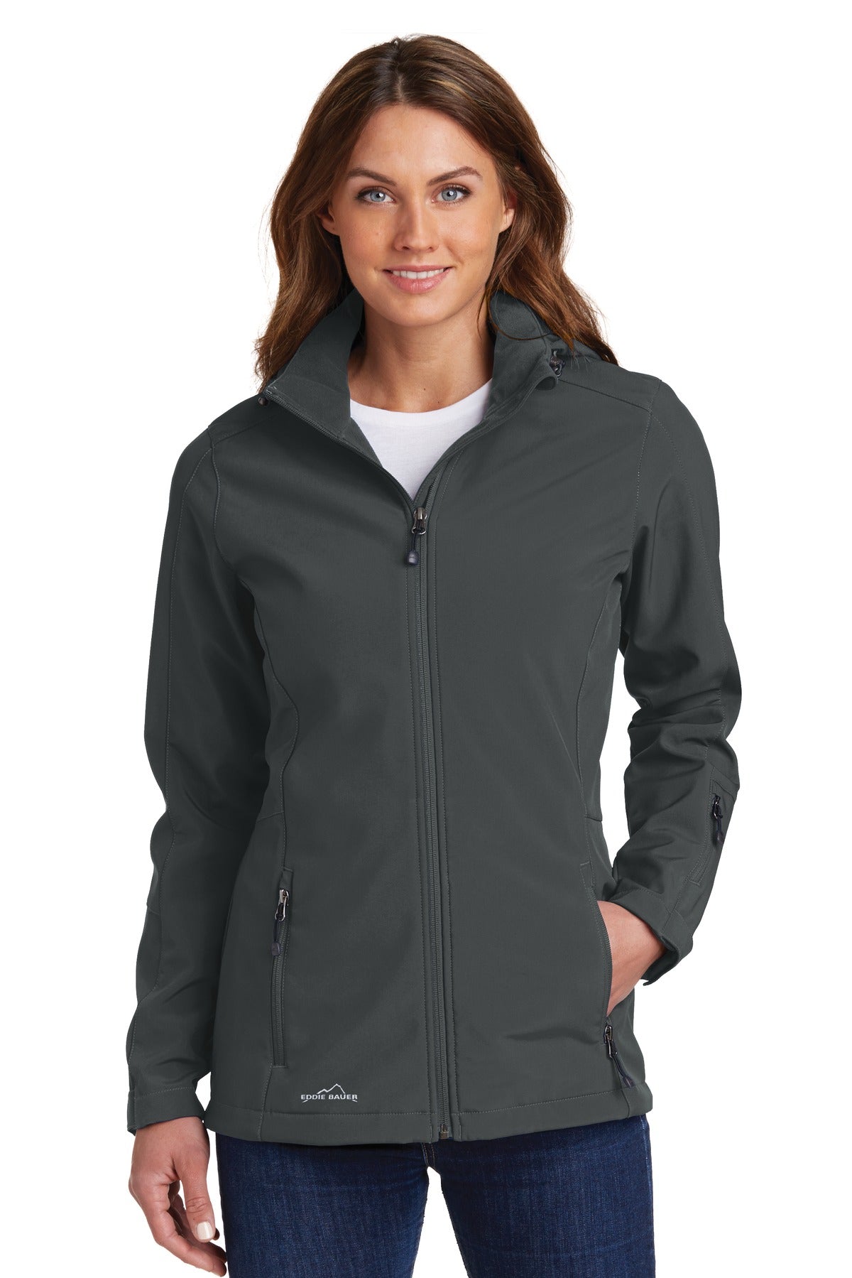 Eddie Bauer Women's Hooded Soft Shell Parka. EB537 - Grey Steel