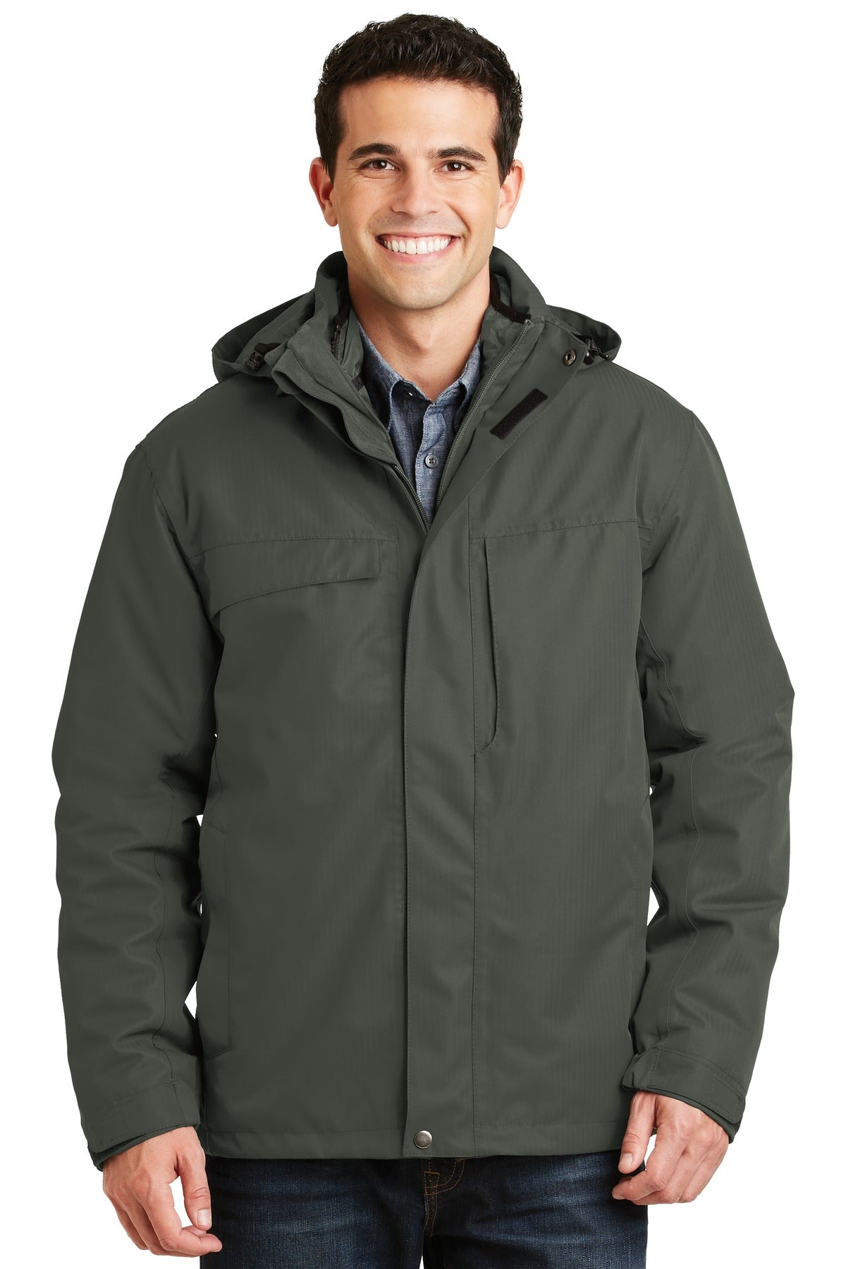 Port Authority Herringbone 3-in-1 Parka. J302 - Spruce Green