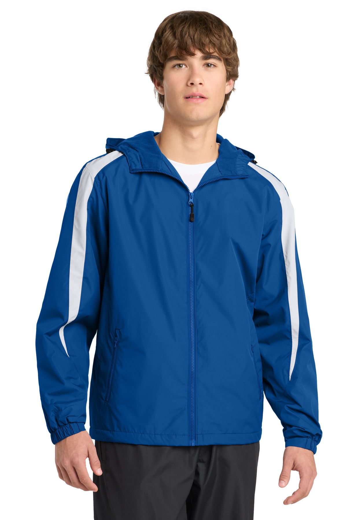 Sport-Tek Fleece-Lined Colorblock Jacket. JST81 - True Royal/ White
