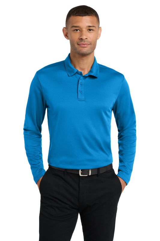 Port Authority Silk Touch Performance Long Sleeve Polo. K540LS - Brilliant Blue