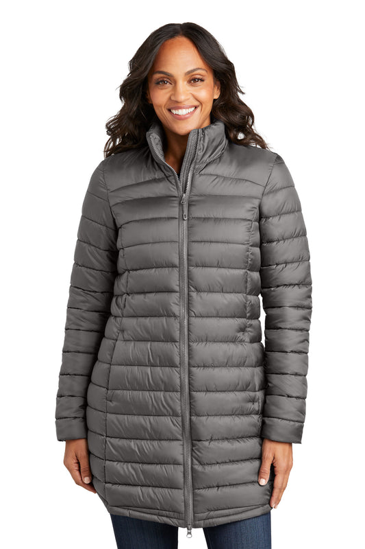 Port Authority Women's Horizon Puffy Long Jacket L365 - Deep Smoke