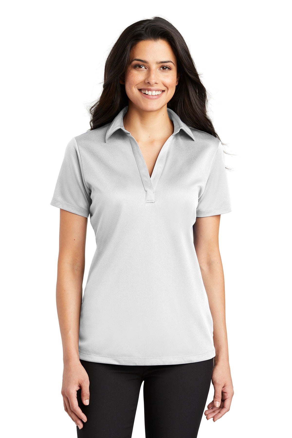 Port Authority Women's Silk Touch Performance Polo. L540 - White