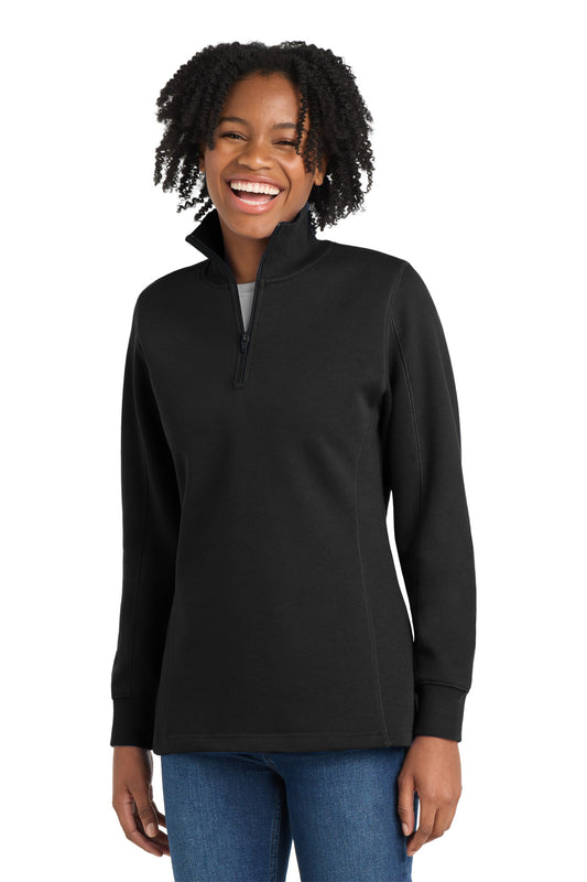 Sport-Tek Women's 1/4-Zip Sweatshirt. LST253 - Black