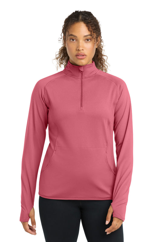 Sport-Tek Women's Sport-Wick Stretch 1/4-Zip Pullover. LST850 - Dusty Rose