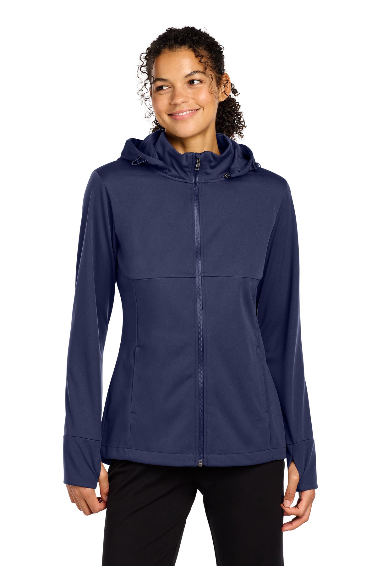 Sport-Tek Women's Hooded Soft Shell Jacket LST980 - True Navy