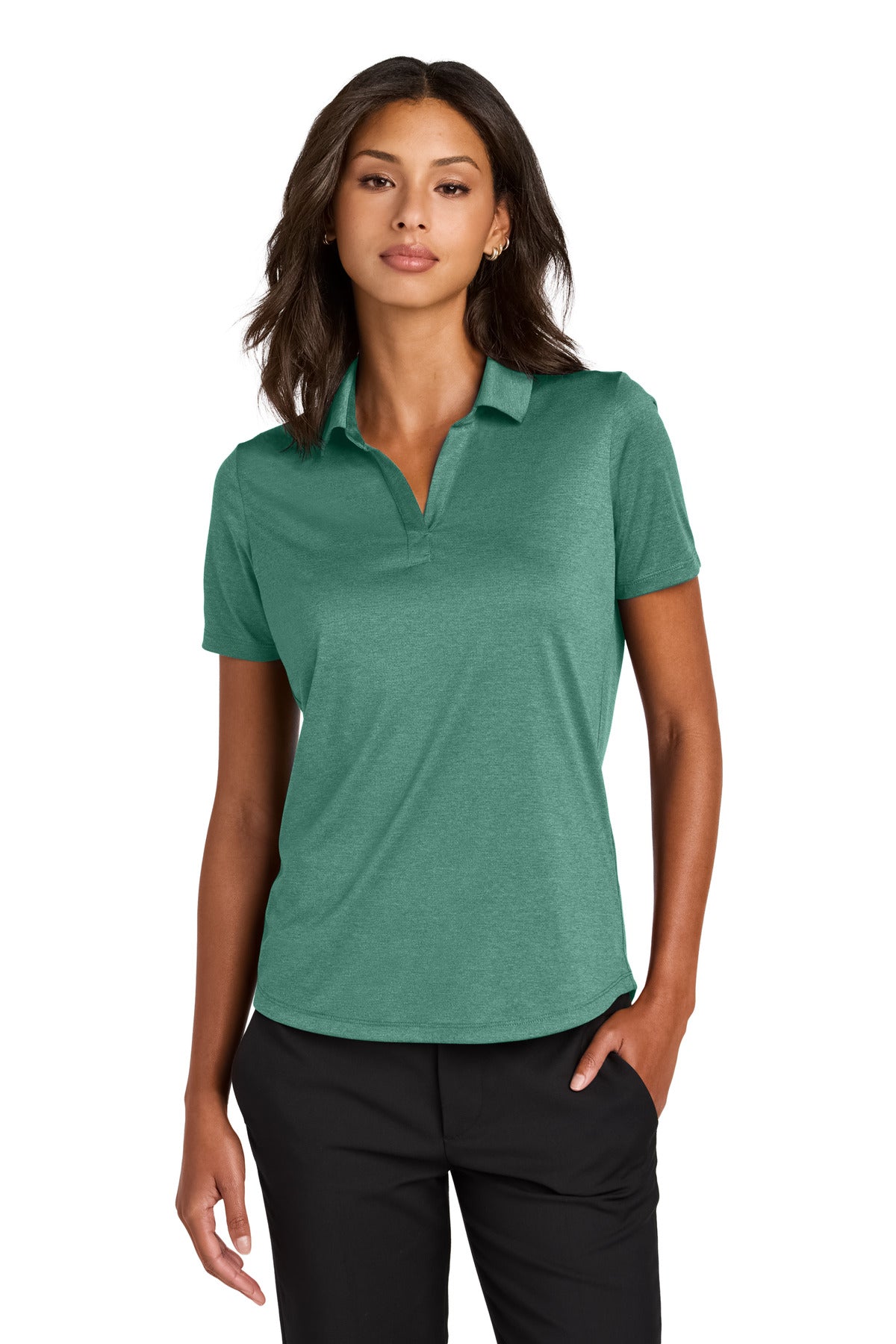 Mercer+Mettle Women's Recharge Jersey Polo MM1021 - Sage Heather