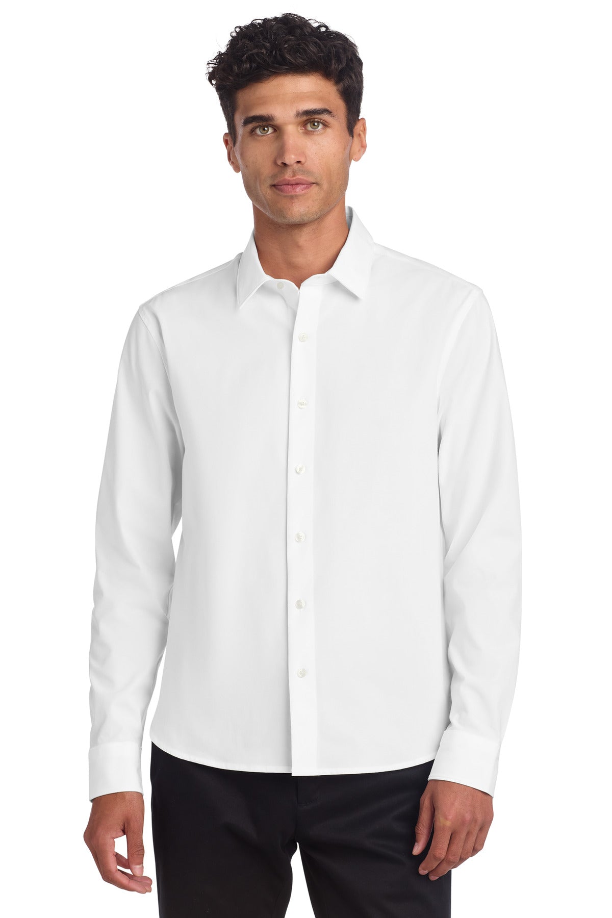 Mercer+Mettle Long Sleeve Stretch Woven Shirt MM2000 - White