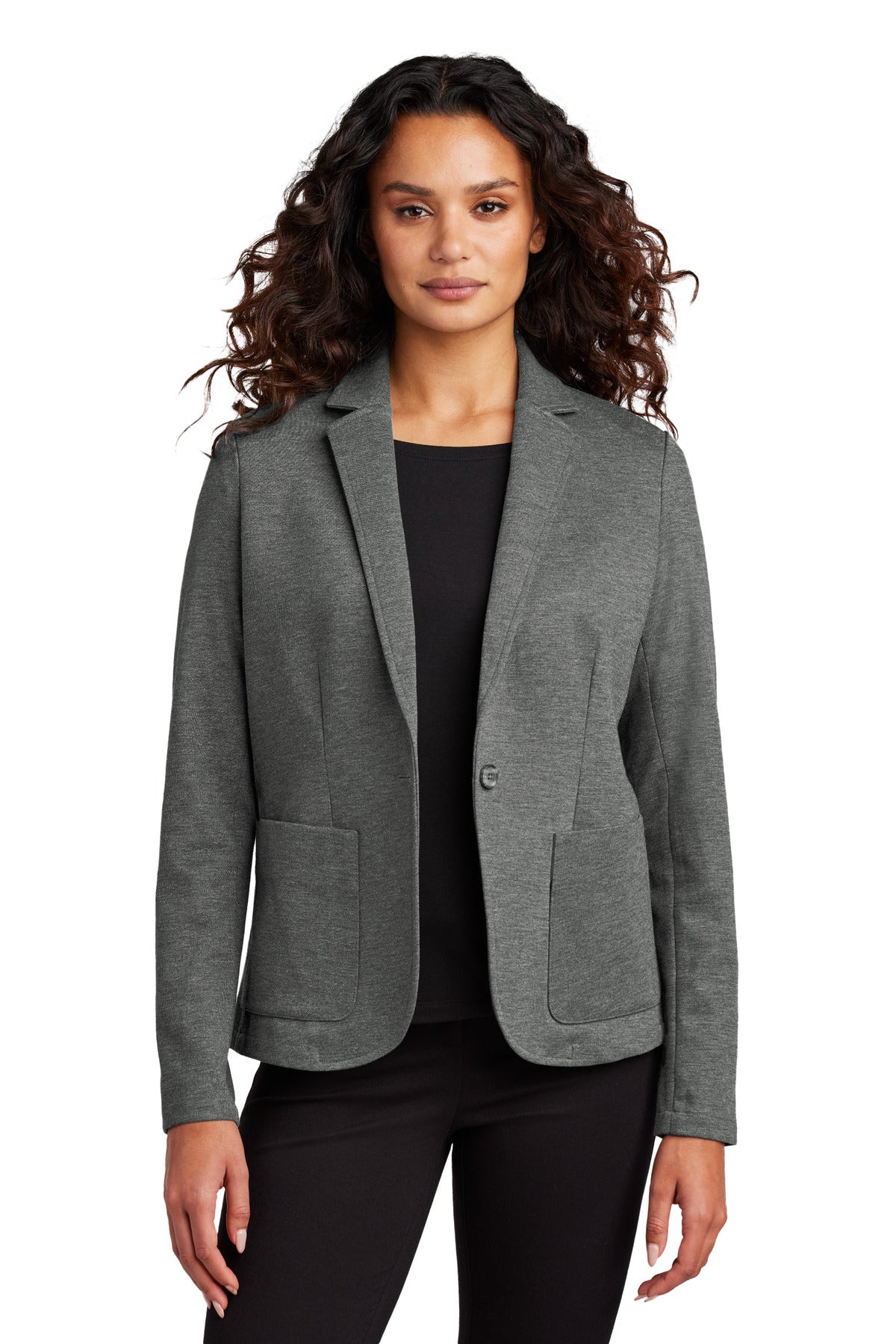 Mercer+Mettle Women's Relaxed Knit Blazer MM3031 - Storm Grey Heather