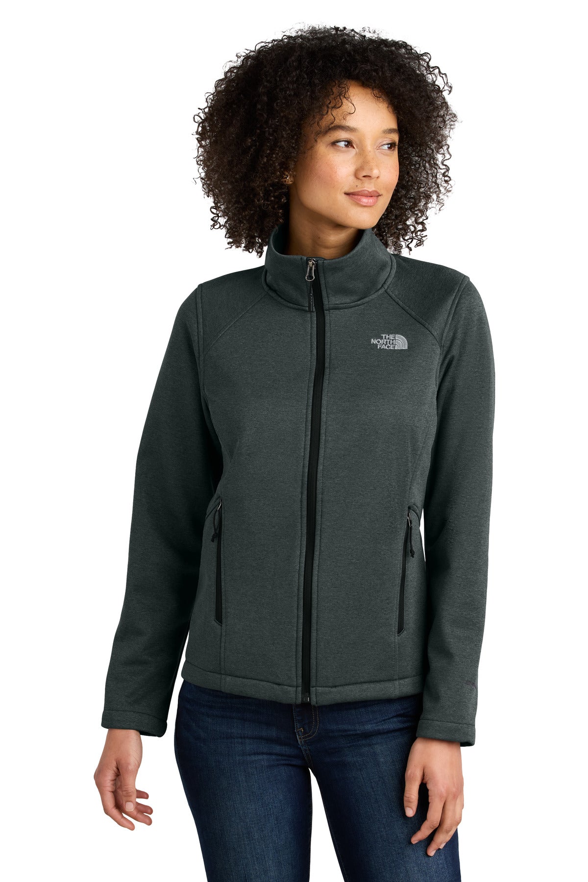 The North Face Women's Chest Logo Ridgewall Soft Shell Jacket NF0A88D4 - TNF Dark Grey Heather