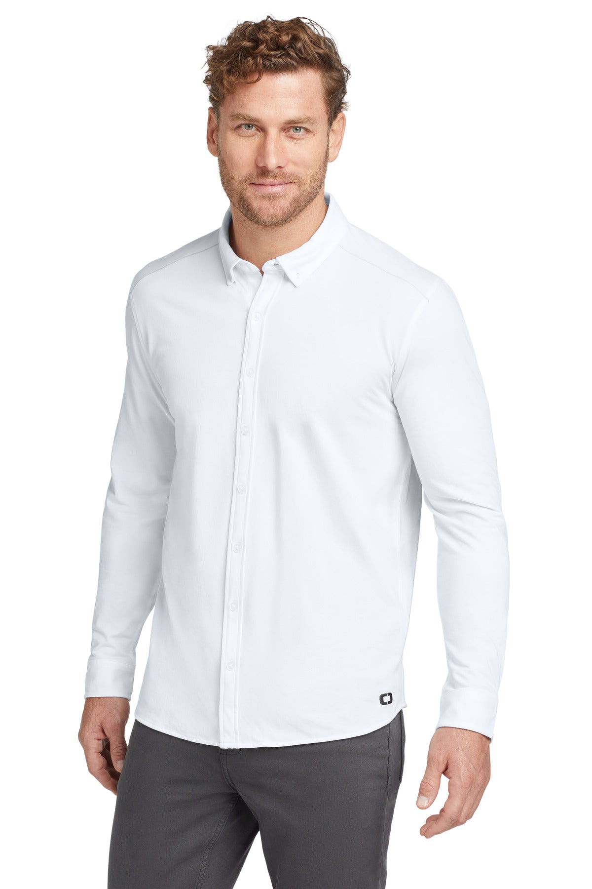 OGIO Code Stretch Long Sleeve Button-Up. OG145 - Bright White