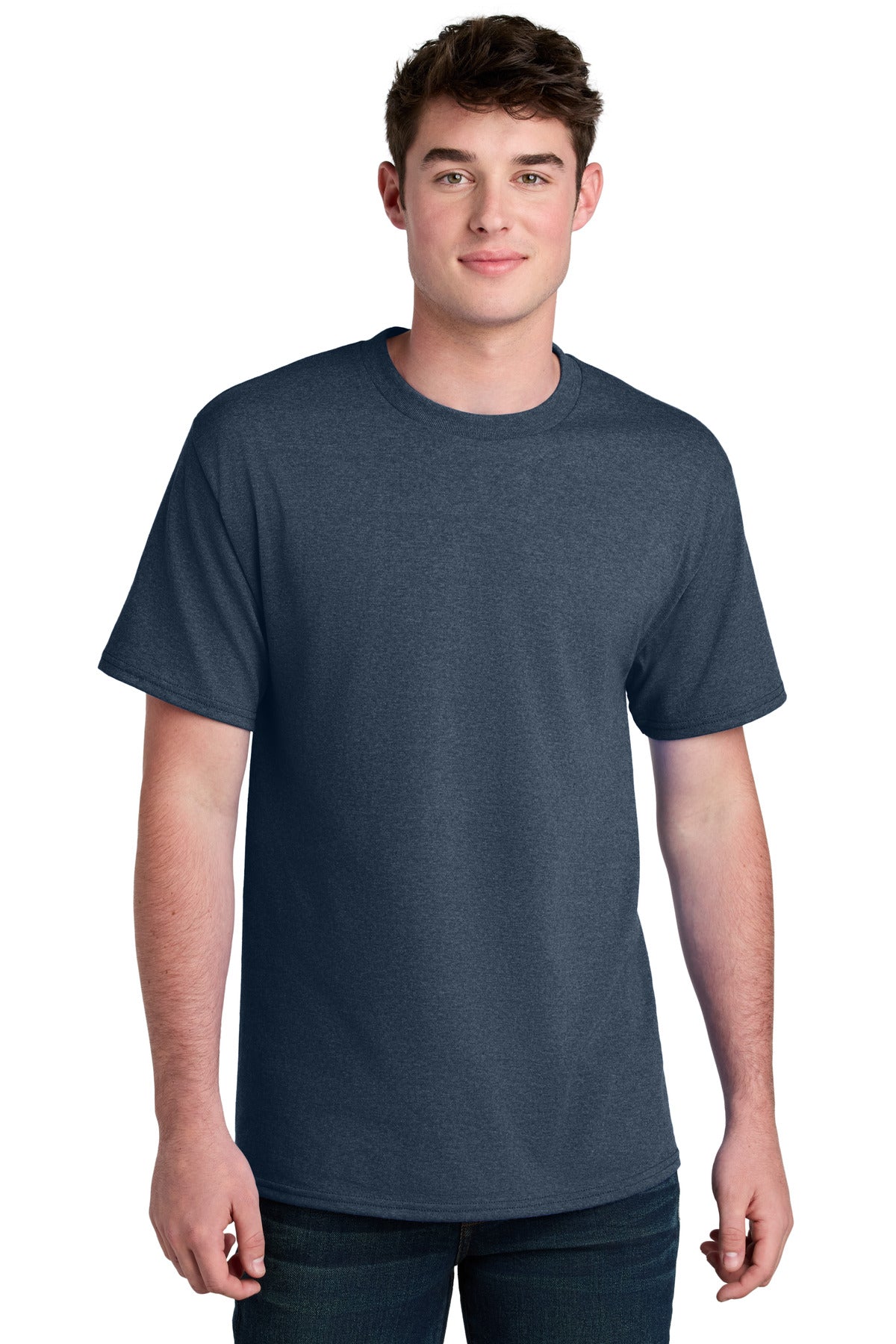 Port & Co Core Blend Recycled Tee PC01 - Navy Blue Heather
