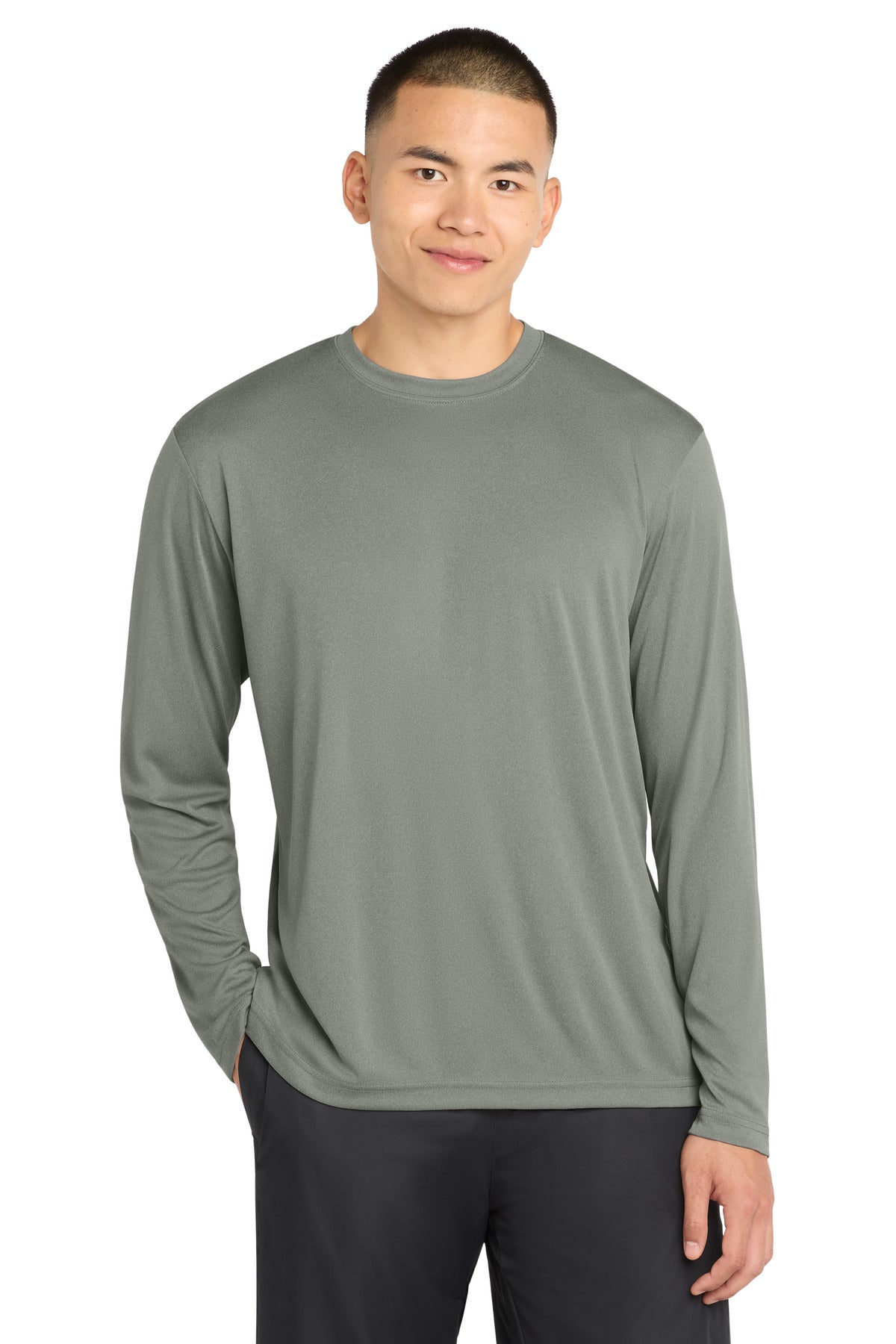 Sport-Tek Long Sleeve PosiCharge Competitor Tee. ST350LS - Grey Concrete Heather