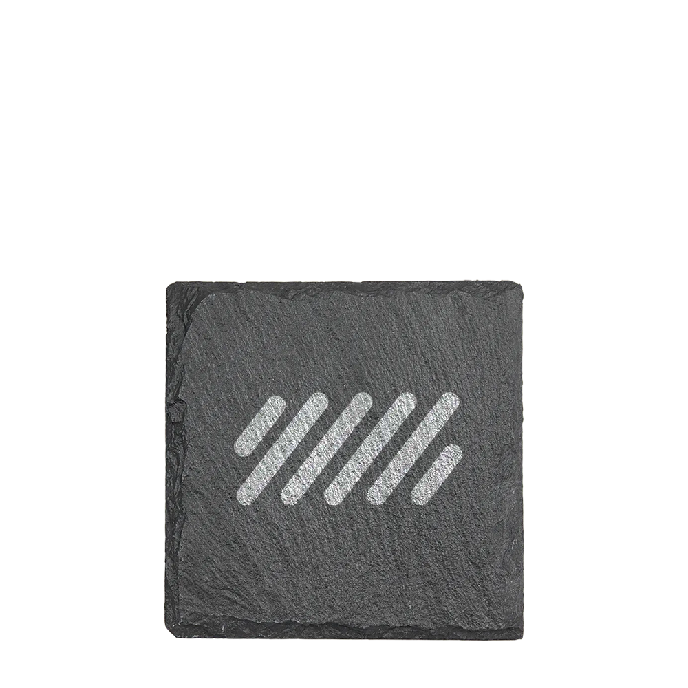 4in. x 4in. Square Slate Coaster - Charcoal Gray