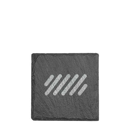 4in. x 4in. Square Slate Coaster - Charcoal Gray
