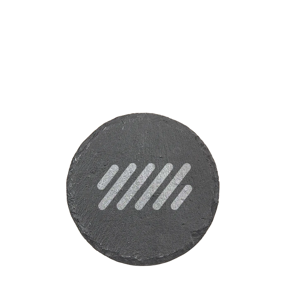 4in. Round Slate Coaster - Charcoal Gray
