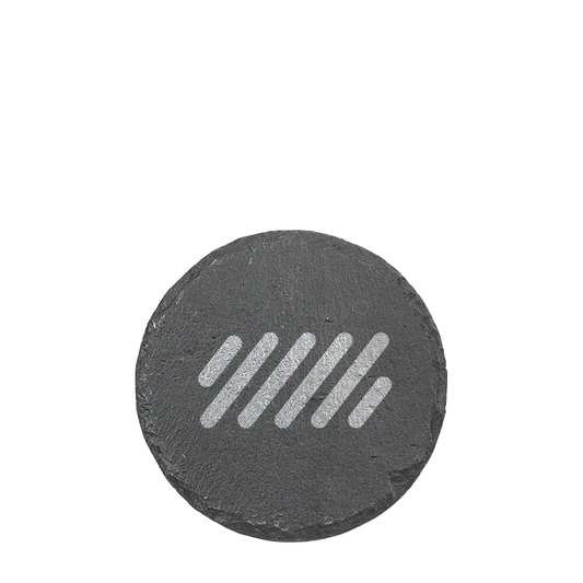 4in. Round Slate Coaster - Charcoal Gray