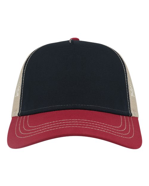 Atlantis Headwear RAPPER - Navy/ Burgundy/ Khaki