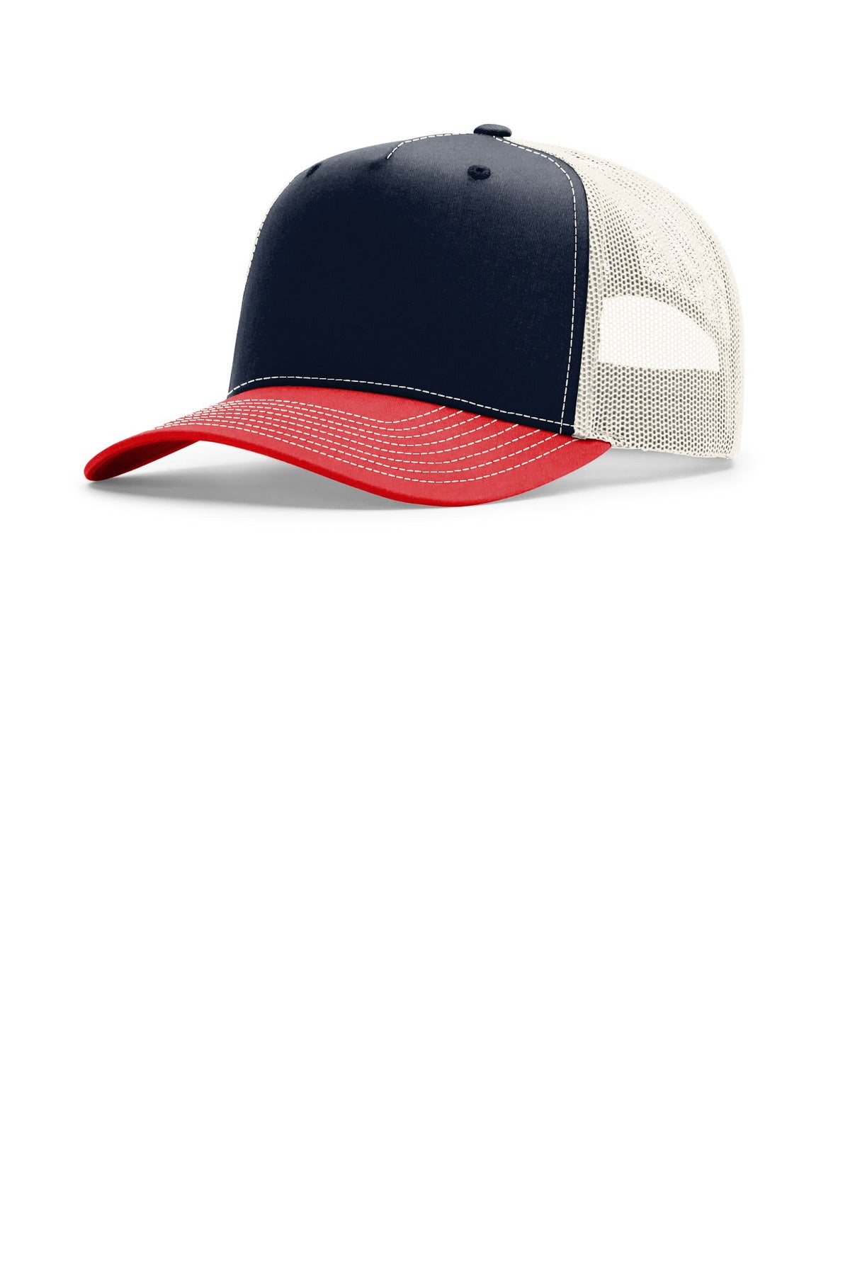 Richardson Five-Panel Champ Trucker 112FPC - Navy/ Birch/ Red