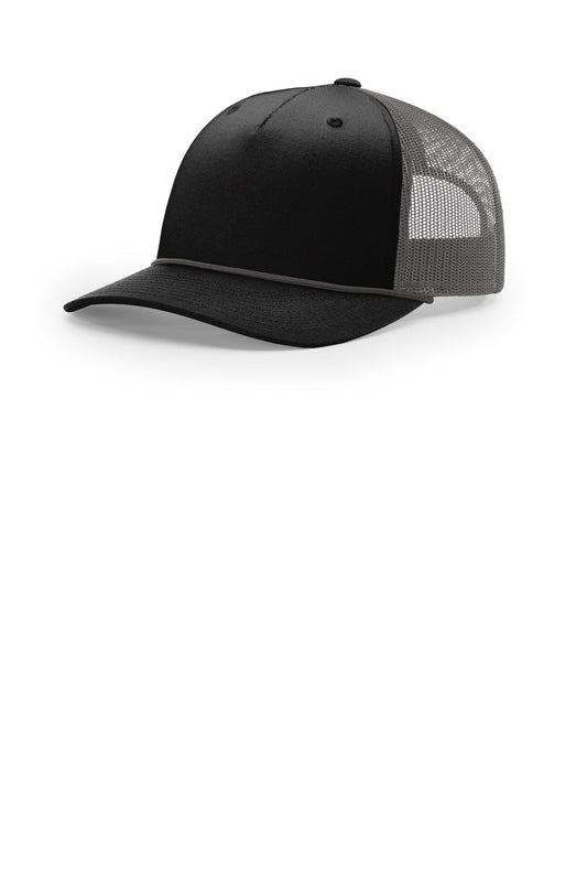 Richardson Five-Panel with Rope 112FPR - Black/ Charcoal/ Charcoal