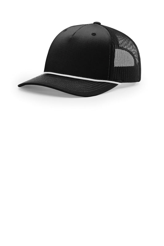 Richardson Five-Panel with Rope 112FPR - Black/ White
