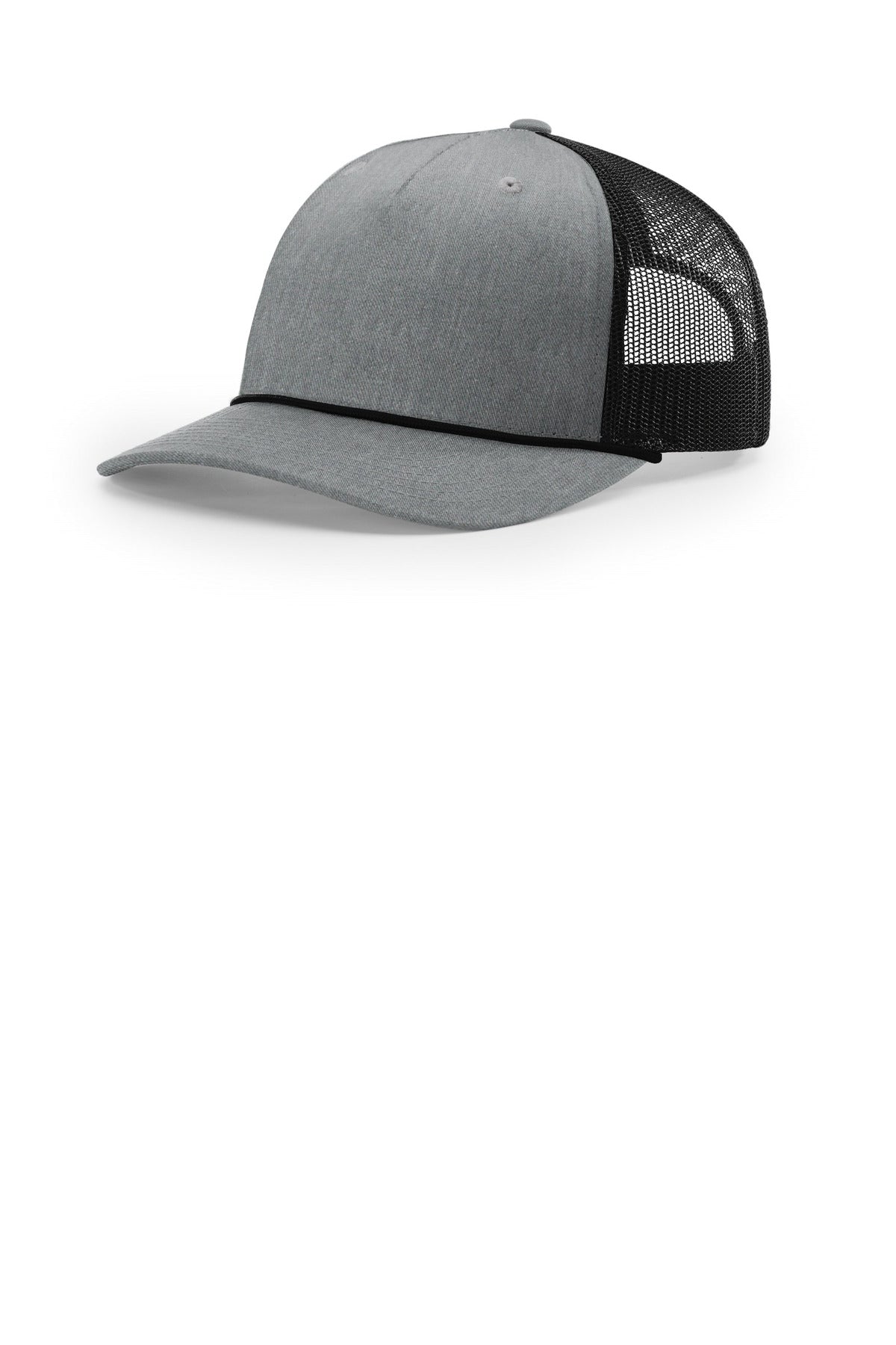 Richardson Five-Panel with Rope 112FPR - Heather Grey/ Black/ Black