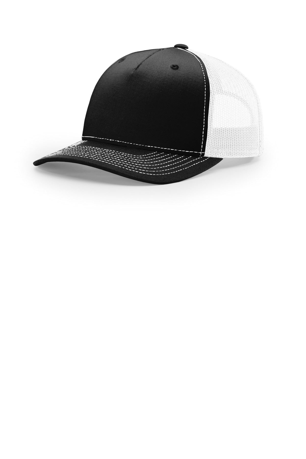 Richardson Five-Panel Trucker 112FP - Black/ White
