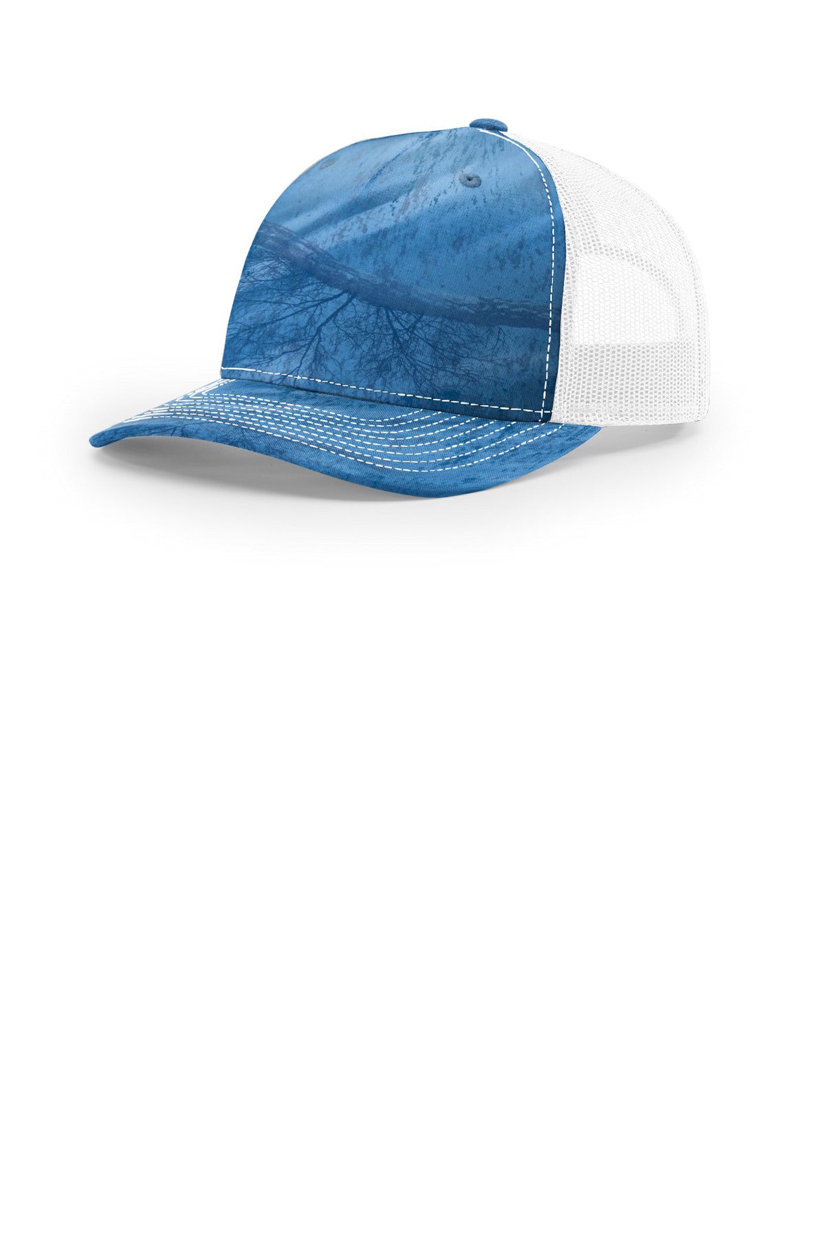 Richardson Printed Five-Panel Trucker 112PFP - Realtree Fishing Light Blue/ White