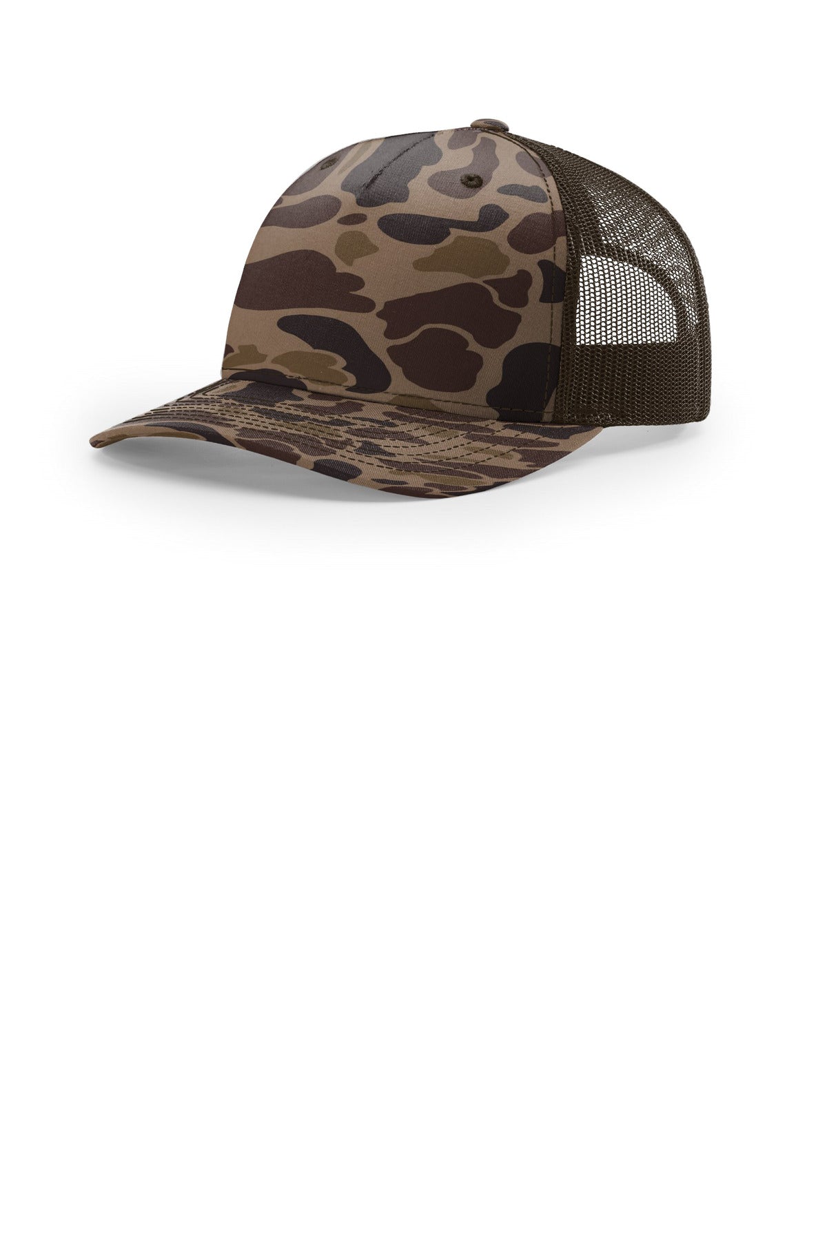 Richardson Printed Five-Panel Trucker 112PFP - Bark Duck Camo/ Brown