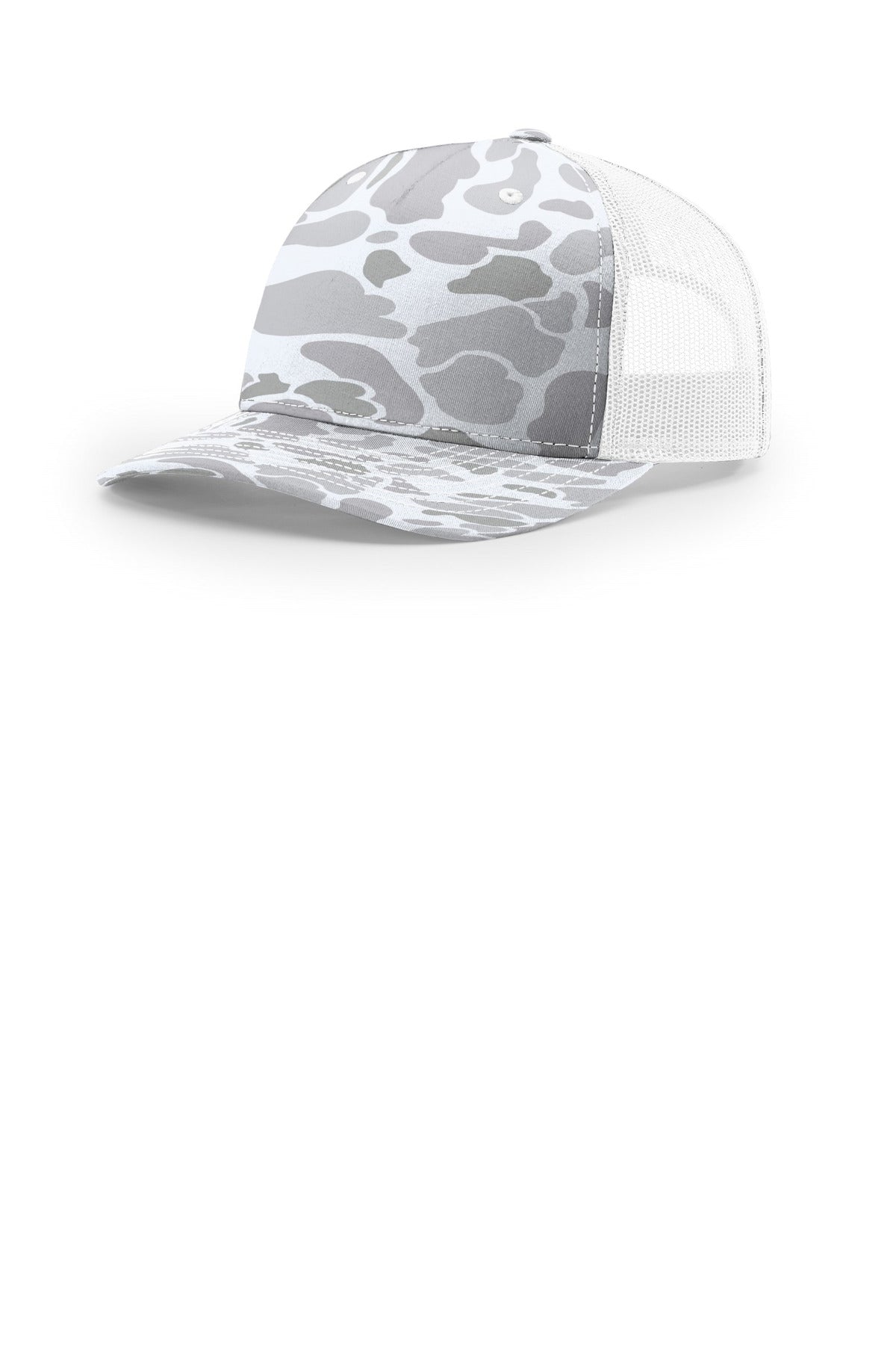Richardson Printed Five-Panel Trucker 112PFP - Blizzard Duck Camo/ White