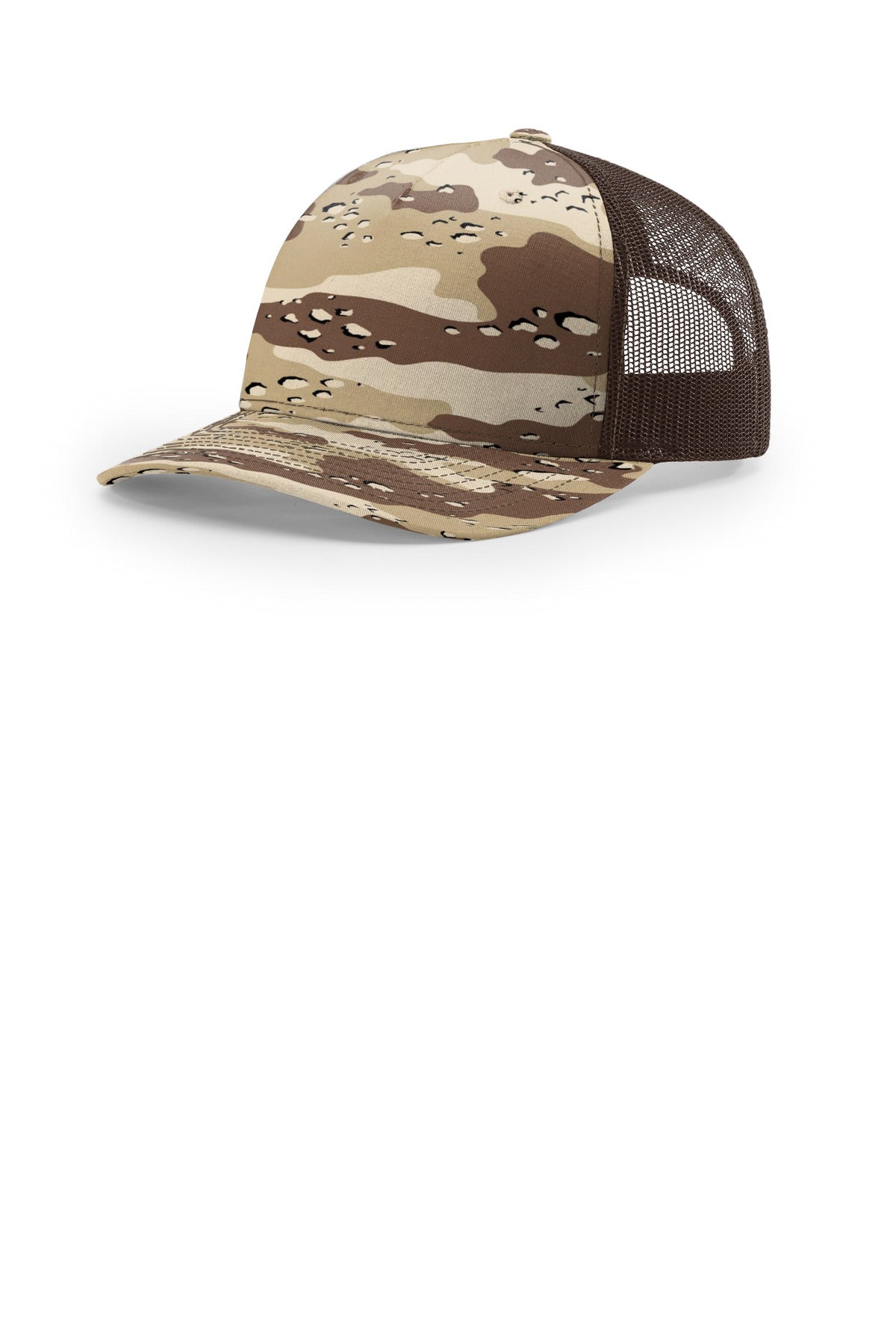 Richardson Printed Five-Panel Trucker 112PFP - Desert Camo/ Brown