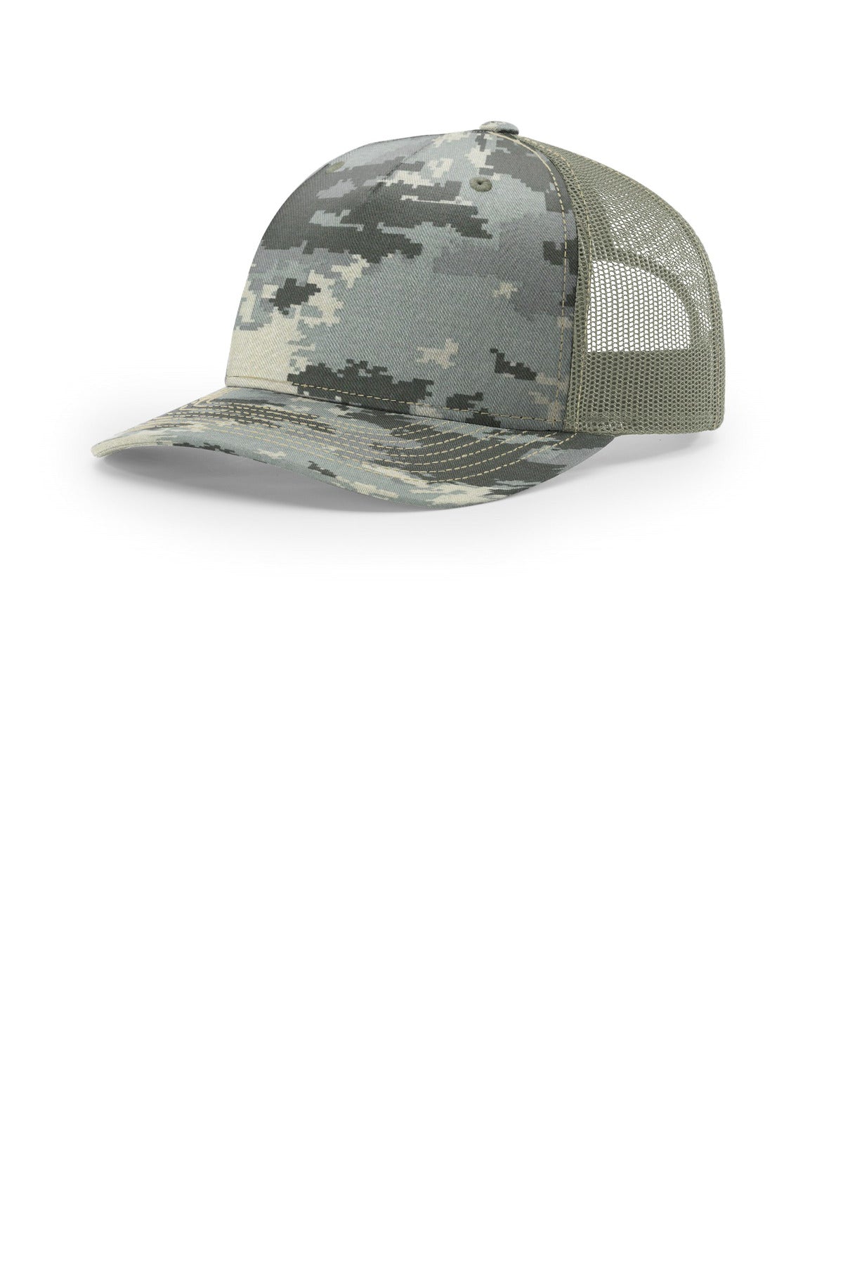 Richardson Printed Five-Panel Trucker 112PFP - Digital Camo/ Light Green