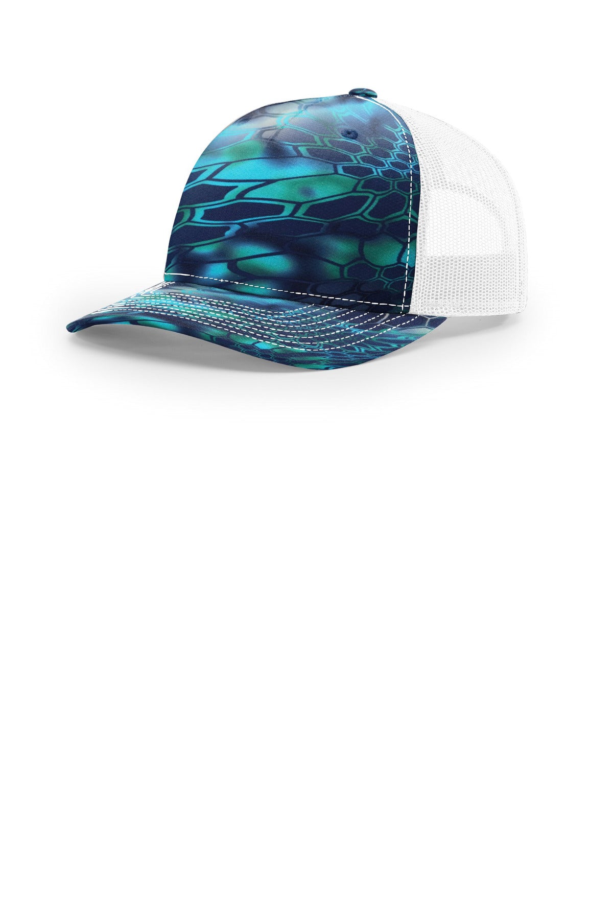 Richardson Printed Five-Panel Trucker 112PFP - Kryptek Pontus/ White