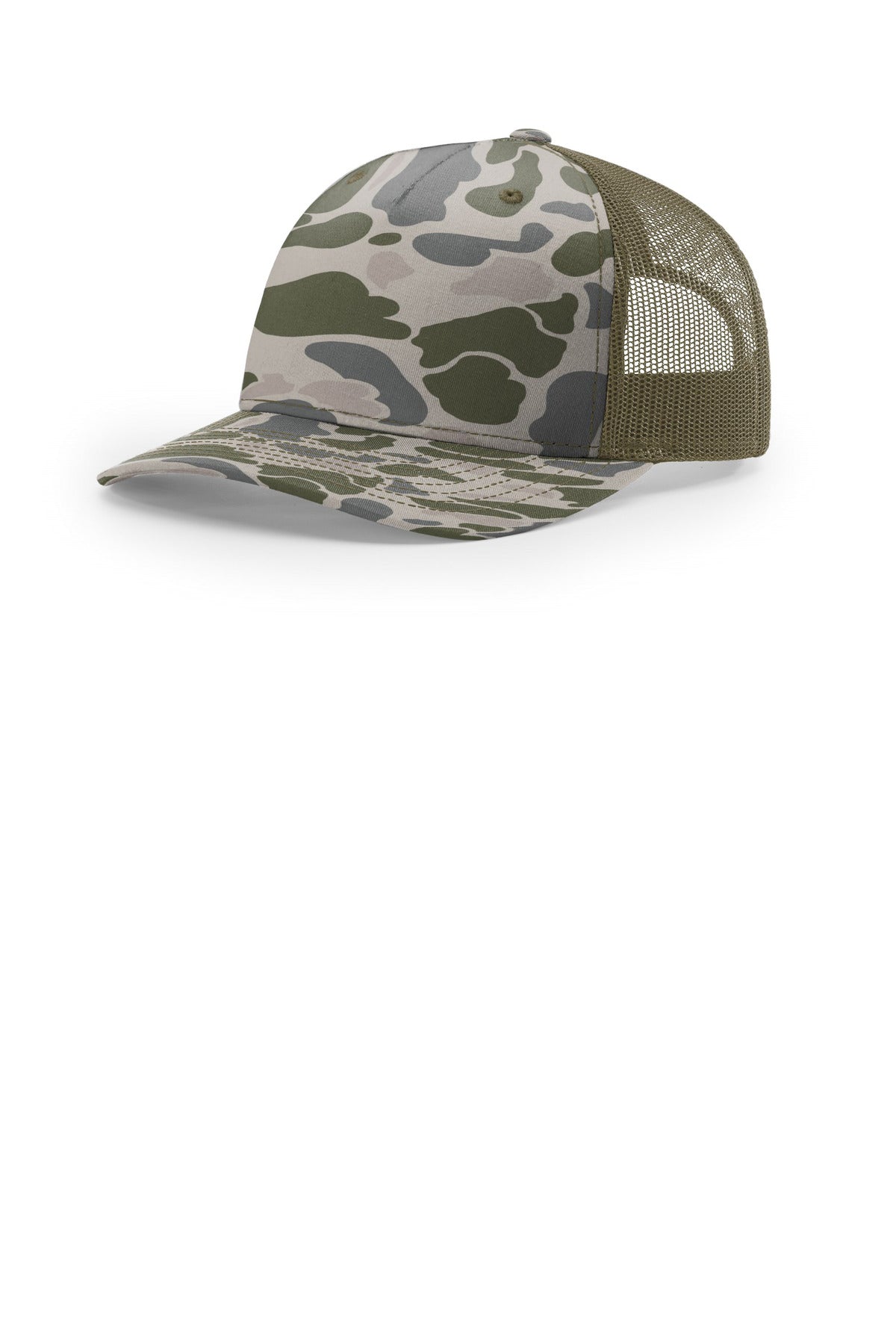 Richardson Printed Five-Panel Trucker 112PFP - Marsh Duck Camo/ Loden