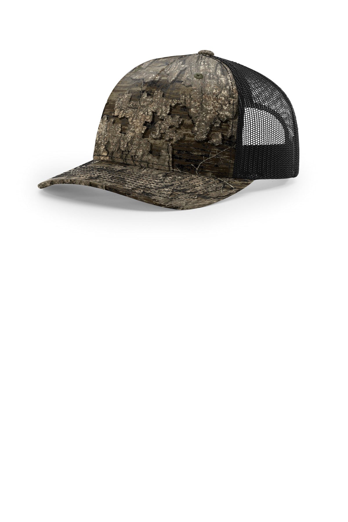 Richardson Printed Five-Panel Trucker 112PFP - Realtree Timber/ Black