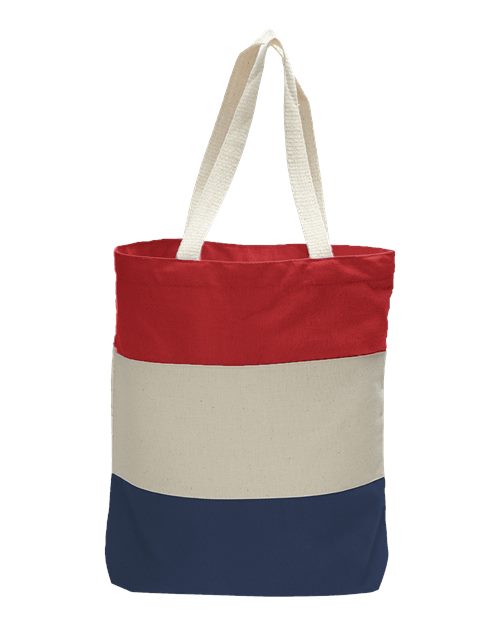Q-Tees Q125900 - Navy/ Natural/ Red