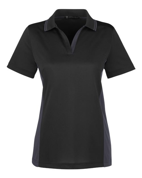 Harriton M386W - Black/ Dark Charcoal