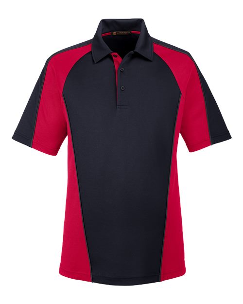 Harriton M385 - Black/ Red/ Dark Charcoal