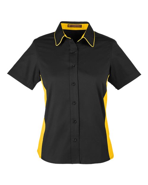 Harriton M586W - Black/ Sunray Yellow