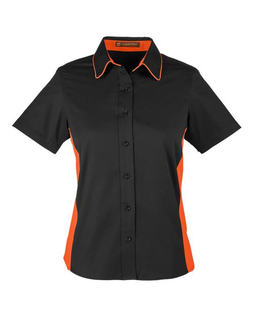 Harriton M586W - Black/ Team Orange